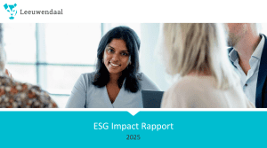 Cover ESG impact rapport 2025 Leeuwendaal